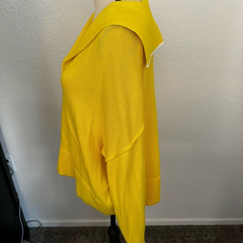 Banana Republic Lemon Zest Yellow Organic Cotton Sailor Sweater - Picture 4 of 6